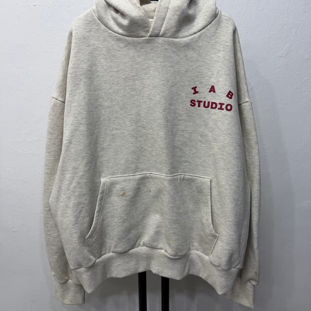 정품) 아이앱스튜디오 기모 후드티 라이트그레이 XL