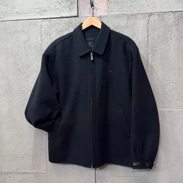 90s 버버리 핸드메이드 캐시미어 블루종 자켓 made in ENGLAN