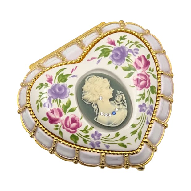 00s 오타루 플로랄 하트 카메오 오르골 보석함