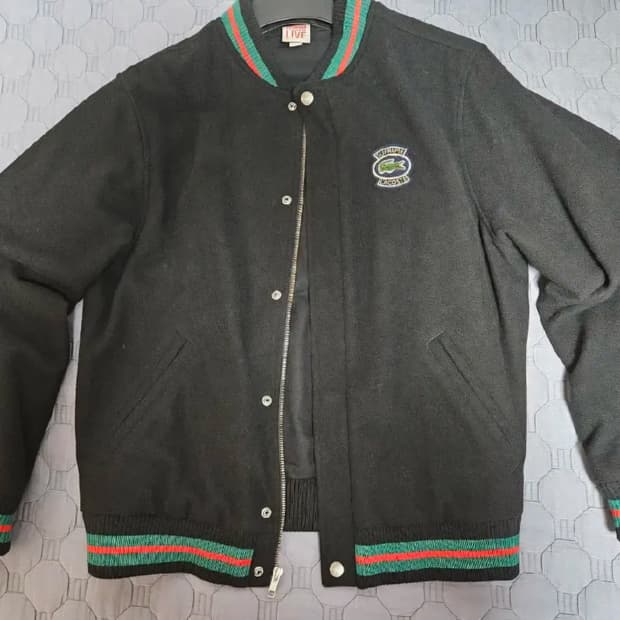 [S]슈프림 라코스테 바시티 자켓 블랙