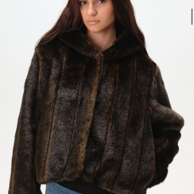 매그제이 에코퍼 페이크퍼 후드 자켓 브라운 새상품 55