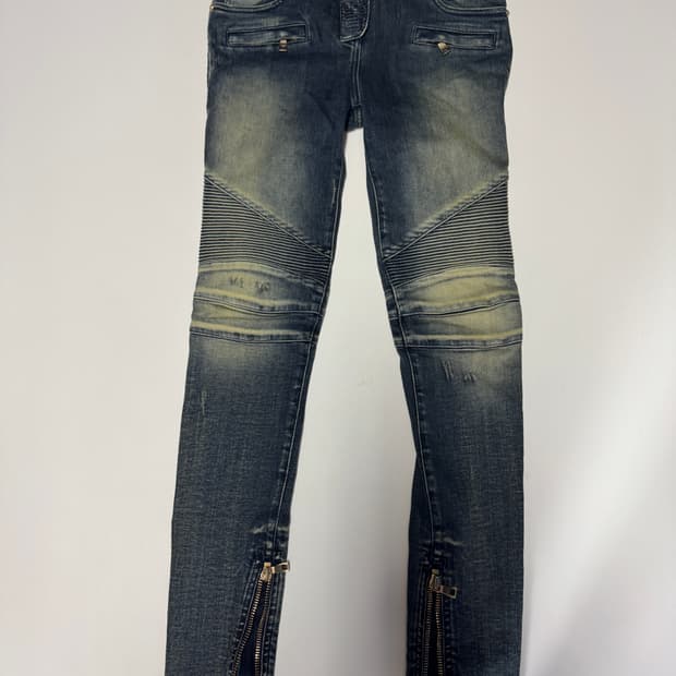 국내정품라벨!! 발망 Balmain 녹워싱 밑단 디퍼 바이커진