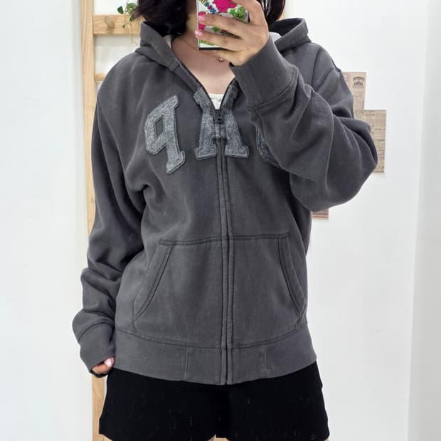 [프립]XXL(14-16)/GAP 갭키즈  후드 집업 차콜그레이
