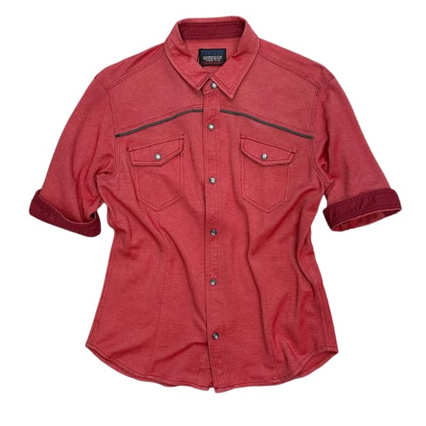 NICOLE CLUB melange red western shirt