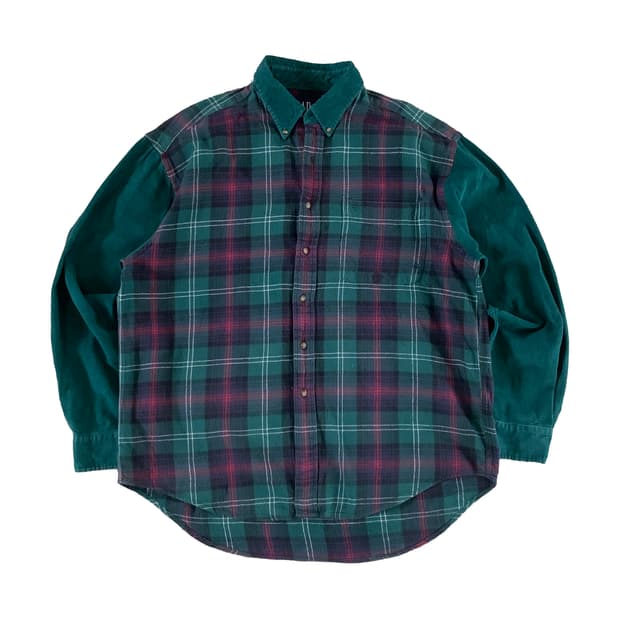 90s 갭 코듀로이 플란넬 스위칭 셔츠