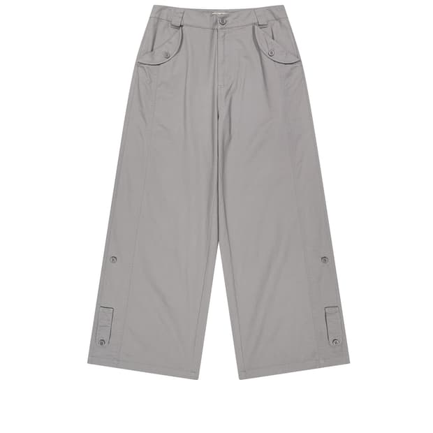 코이세이오 WASHED BUTTON TAB PANTS GREY