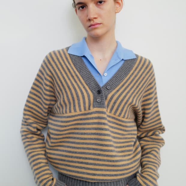 문달 스트라이프 니트 Tar Stripe Knit in beige