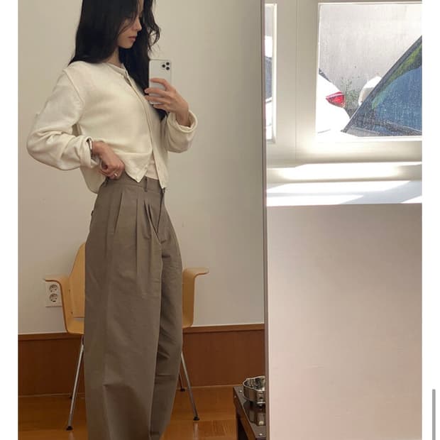 킨다베이지 바소 코튼 핀턱 팬츠 2장 묶음판매