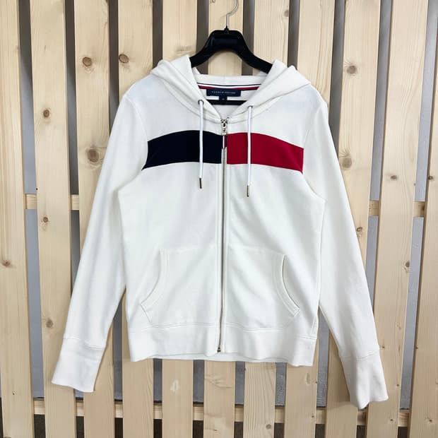 (XS) 타미힐피거 아이보리 후드집업