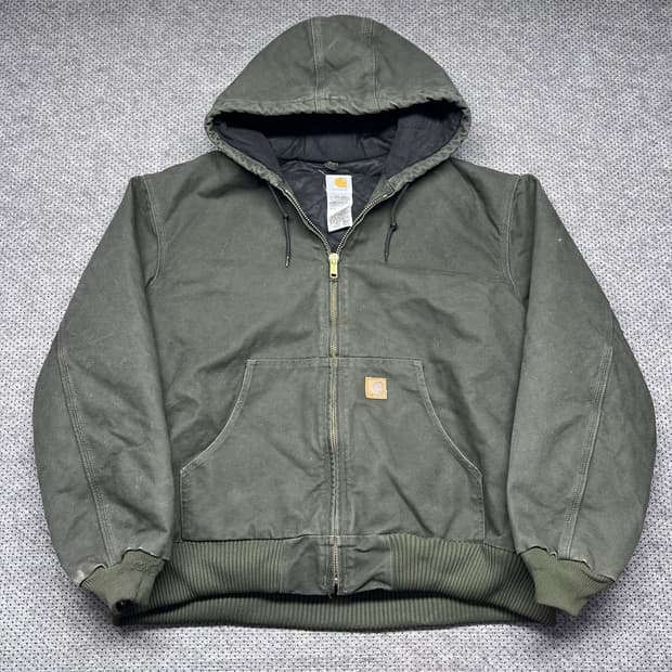 칼하트 J130 액티브 후드 자켓 모스그린
