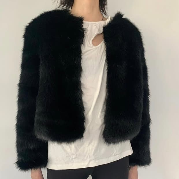 cosmoss 코스모스 비건 퍼 자켓