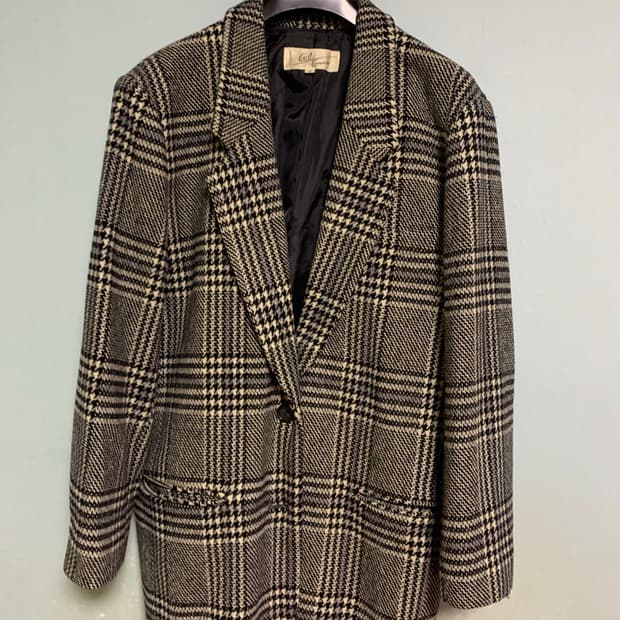 빈티지 모직 체크자켓