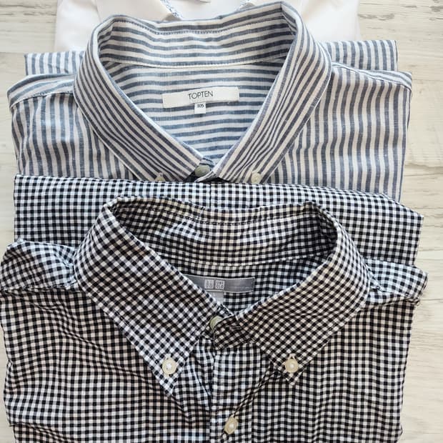 남자 셔츠 3벌 일괄 팜. 100~105사이즈 남성 남방 유니클로 행텐