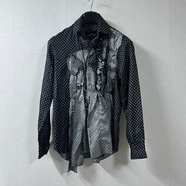 Tricot comme des garcons dot ruffle lace