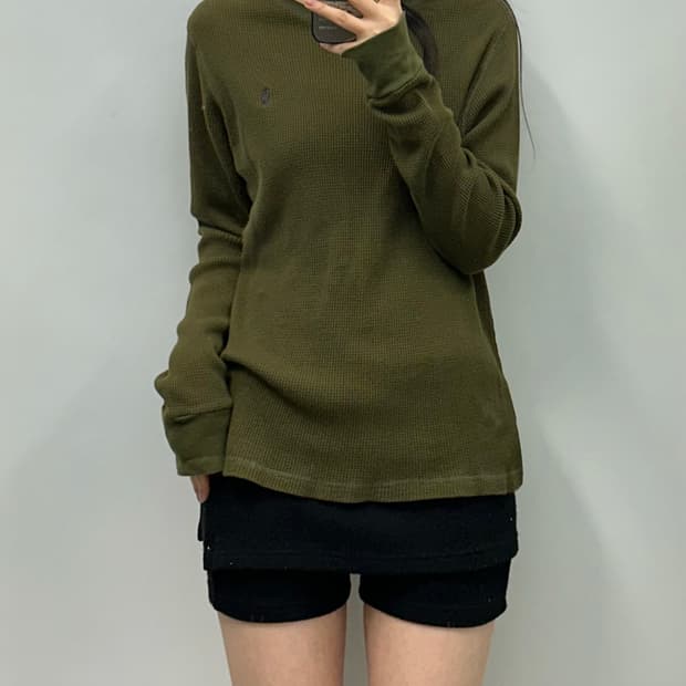 폴로 랄프로렌 신형 카키 와플 니트