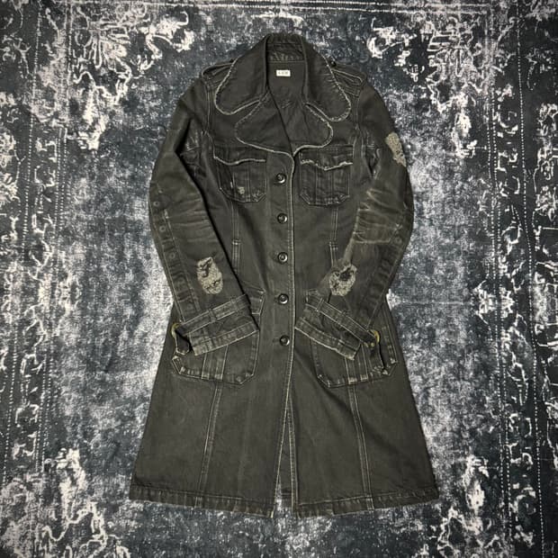 L.G.B OOs archive distressed denim coat