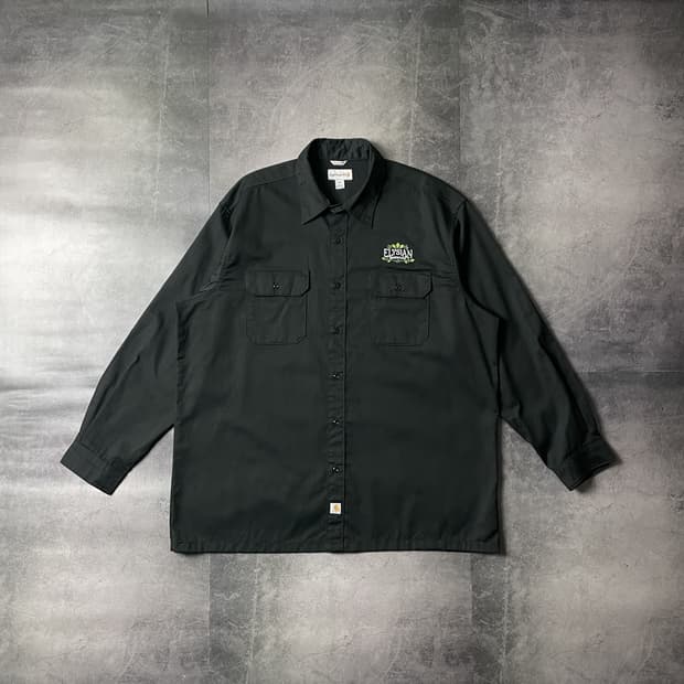 CARHARTT 칼하트 빈티지 블랙 코튼 워크셔츠 A00425