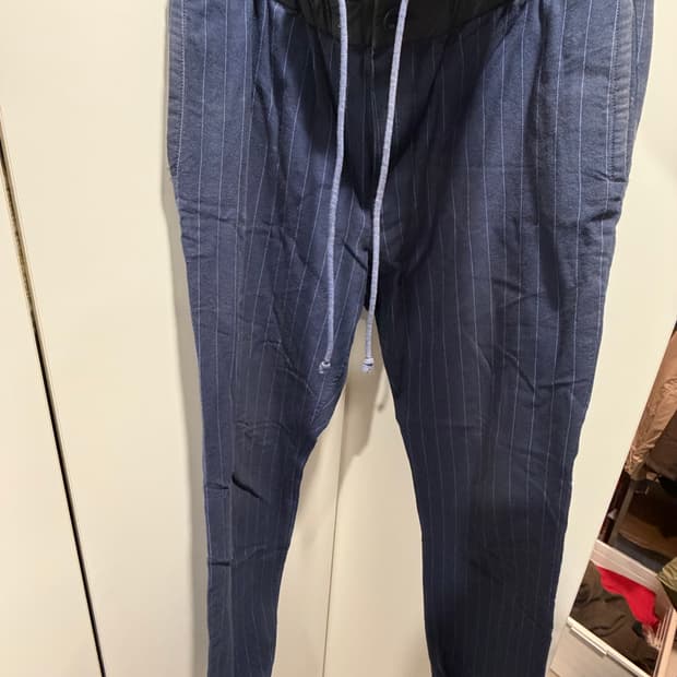 사카이 sacai 린넨 면 스트라이프 조거 팬츠