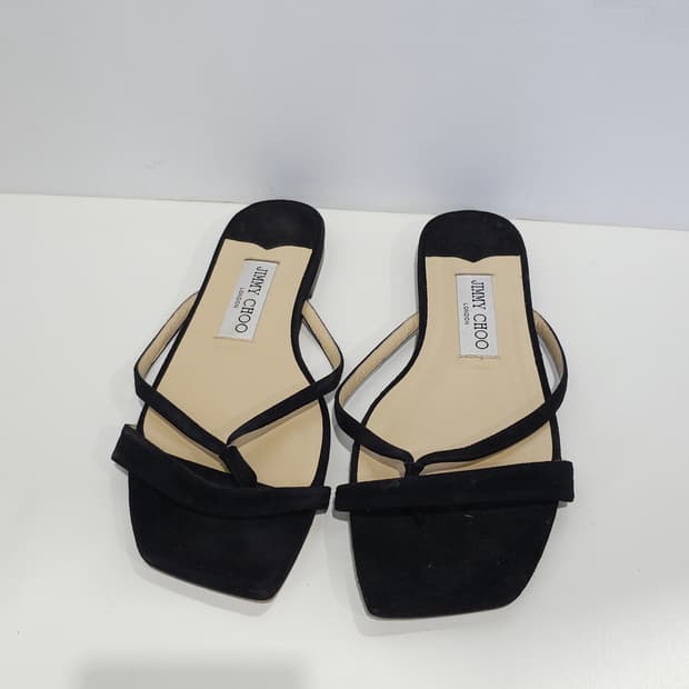 지미추 JIMMY CHOO 스웨이드 샌들 슬리퍼