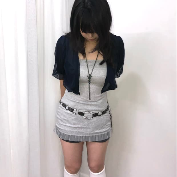 navy bolero & gray tank top set