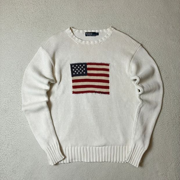 폴로 랄프로렌 00's 헤비코튼 성조기 니트 PN7919