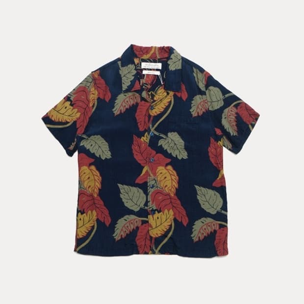 X BEAMS jacquard aloha shirt