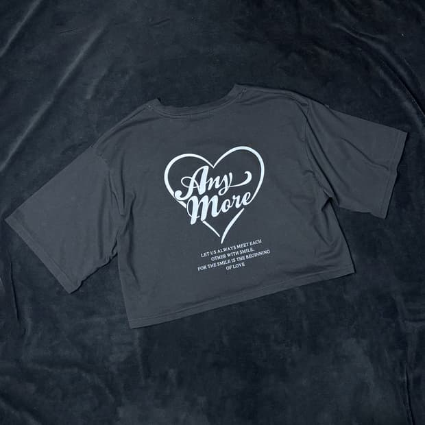 일본빈티지 HELM 하트 백로고 크롭티셔츠