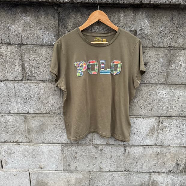 폴로 랄프로렌 빈티지 패치로고 싱글스티치 반팔 티셔츠 우먼 xl