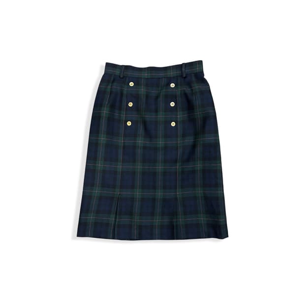 Preppy Tartan Check Midi Skirt