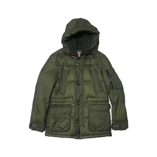 BASSO 바쏘 옴므 나일론 덕다운 패딩 점퍼 카키