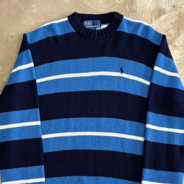 L 폴로랄프로렌 블루 스트라이프 니트
