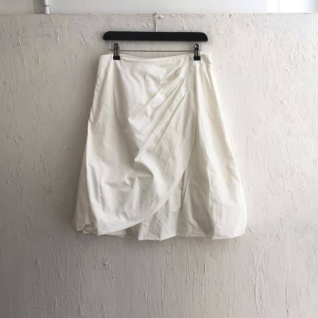 vintage draped wrap midi skirt