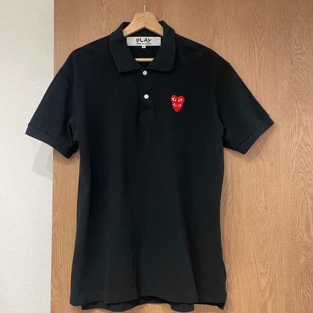 꼼데가르송 PLAY 더블와펜 블랙 카라티 XL