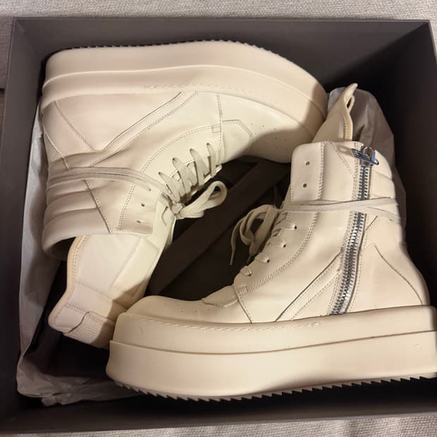 릭오웬스 지오바스켓 메가범퍼 밀크 새상품