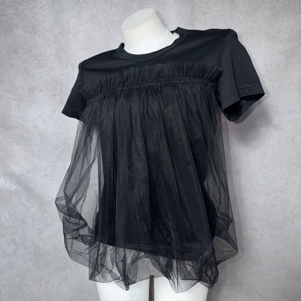 Noir Kei Ninomiya Tulle Layered Tee