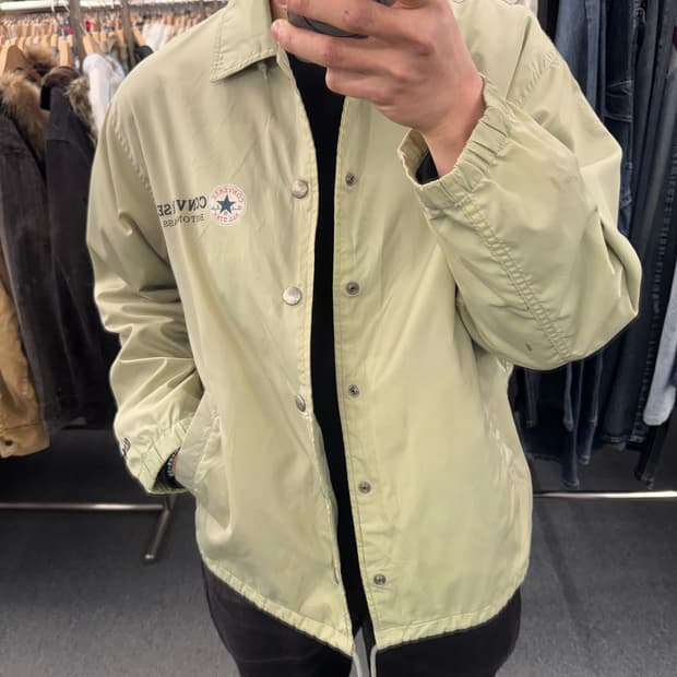 M)컨버스 빈티지 베이지 나일론 코치 자켓