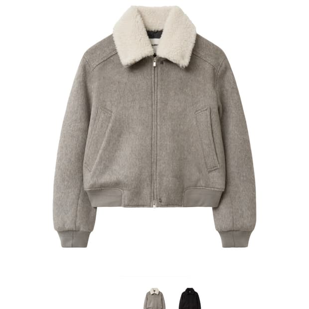 [2] 알렌느 알파카 시어링 카라 블루종 그레이시 베이지