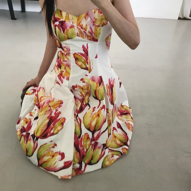vintage flower pattern one-piece