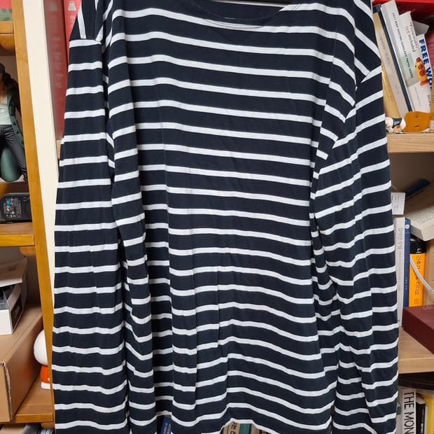 [XL] 자라 x 아론레빈 스트라이프 티셔츠 네이비
