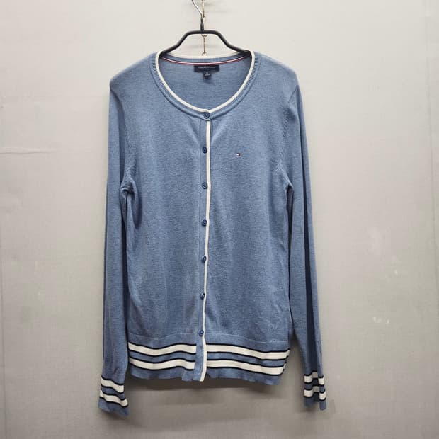 타미힐피거 로고 코튼 가디건 M