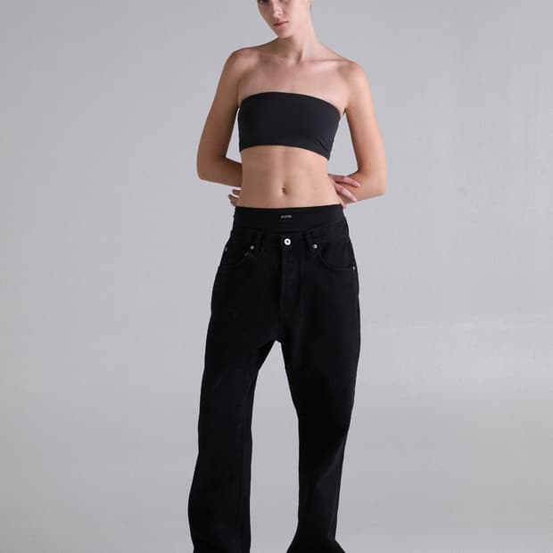이니어 252 RELAXED FLARE DENIM JEANS BLACK
