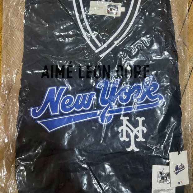 [새제품]애메레온도르 뉴욕메츠 브이넥 저지 블랙 L