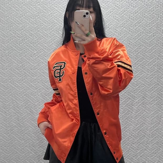 스타터 샌프란시스코 자이언츠 레트로 오렌지 바시티 자켓 M C08859