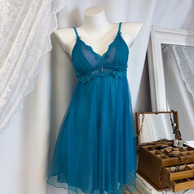 skyblue sparkle detail sleeveless 