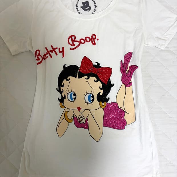 Betty Boop 베티붑 y2k 큐빅 딱붙반팔