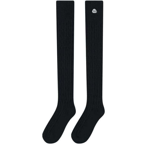 코이세이오 POMPOM OVER KNEE SOCKS BLACK