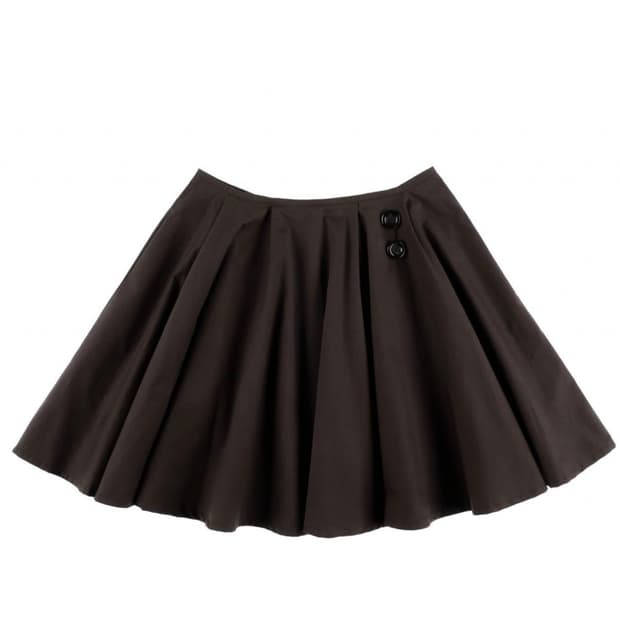온스카 코튼 플레어 스커트 브라운