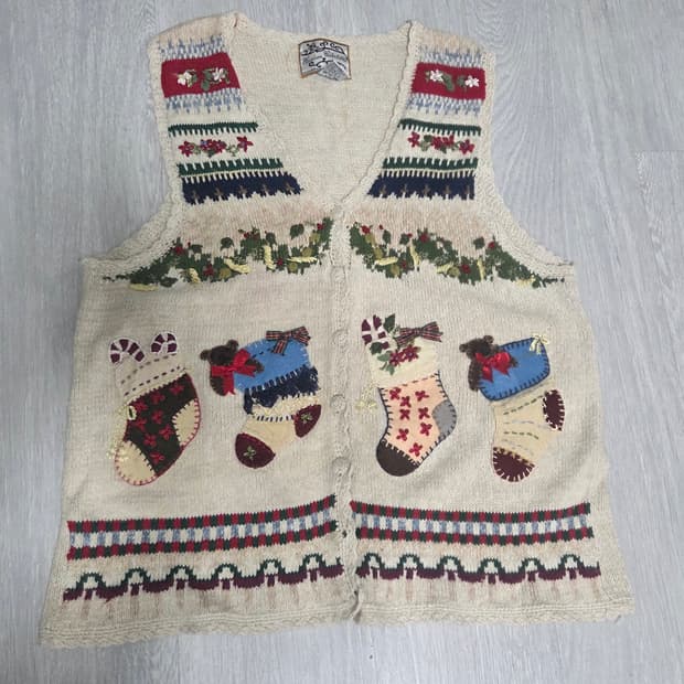 미국빈티지 크리스마스 니트 조끼