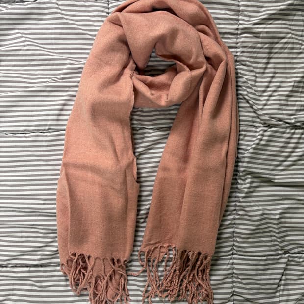 빈티지 와이드 딸기우유 핑크 머플러 목도리