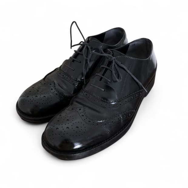 꼼데가르송 트리콧 레더 윙팁 슈즈 레이디스